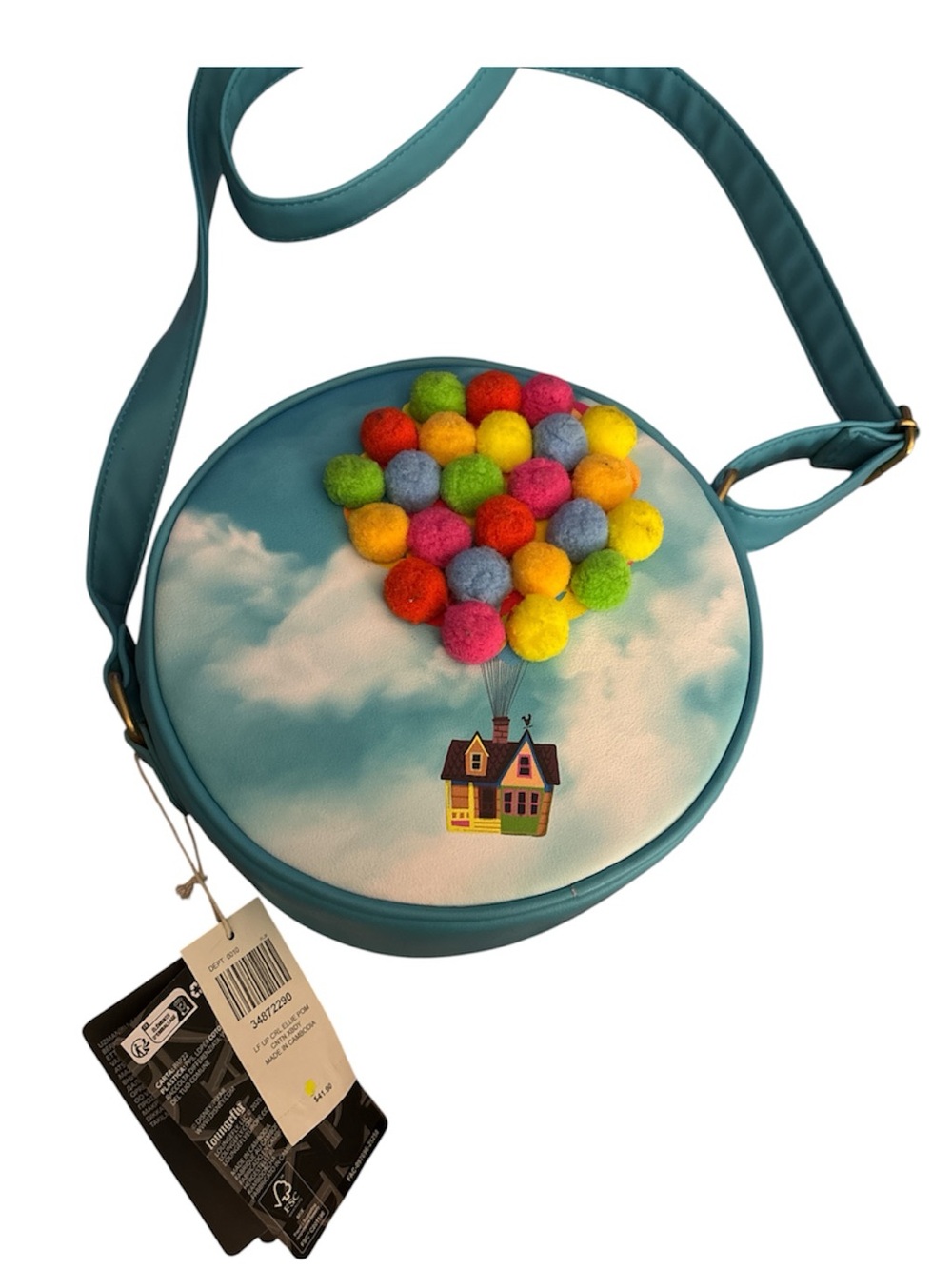 Loungefly Disney Pixar Up Pom Balloons Crossbody Bag NWT